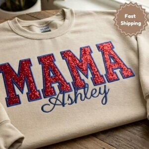 Custom Name Embroidered Glitter Sweatshirt