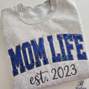 Custom Embroidered Arched Varsity Script Sequin Sweatshirt