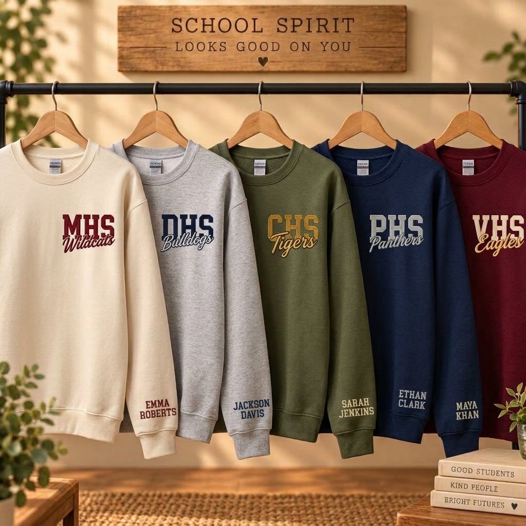 School Embroidered Sweaters